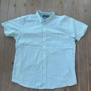 Men’s Coastal Cotton Classic Fit Short Sleeve Shirt Light Blue Check XL